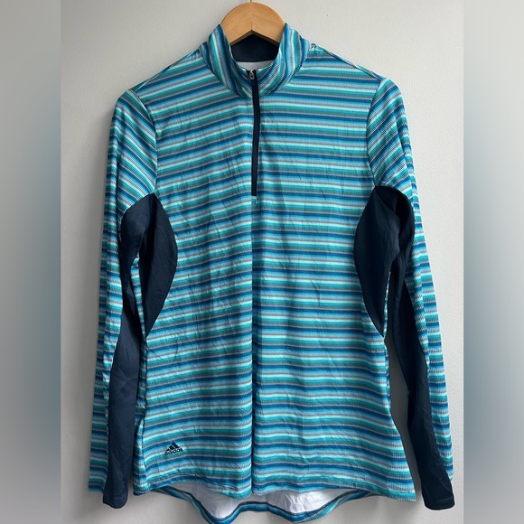 ADIDAS Golf womens size large long sleeve 1/4 zip sun protection shirt - Picture 2 of 8